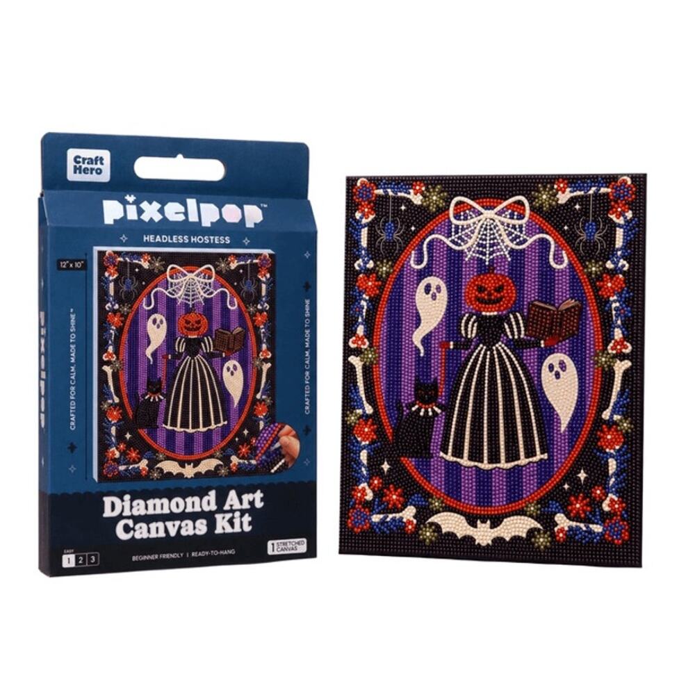 Pixelpop Headless Host Halloween Diamond Art Canvas Kit
